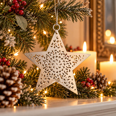 Noël Filigree Star Christmas Hanging Ornament – 10 cm