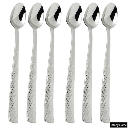 Danny Home 6-Pieces Stainless Steel Long Handle Spoons Silverware Flatware