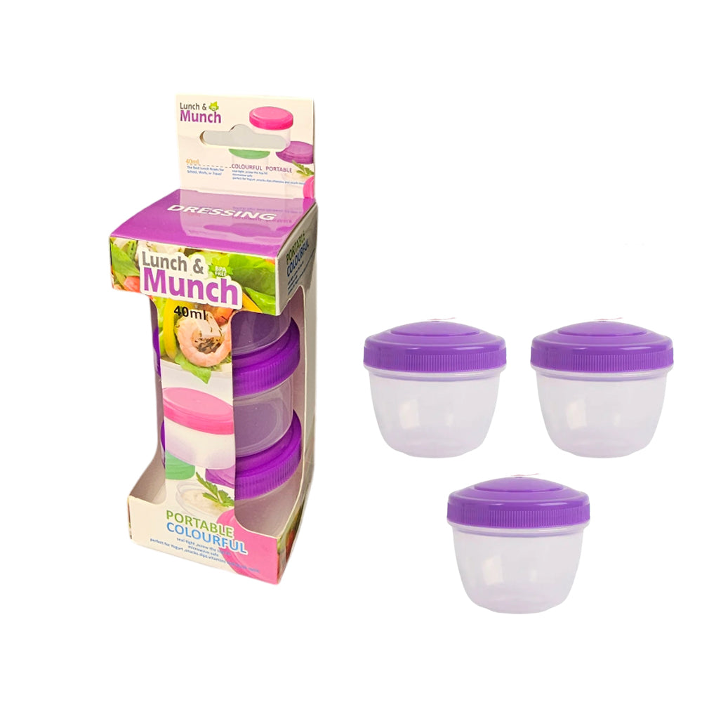 3-Pieces Dressing Food Storage Containers 40mL