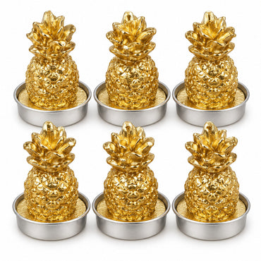 Gold Pineapple Christmas Candles – Set of 6
