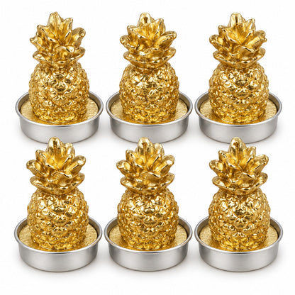 Gold Pineapple Christmas Candles – Set of 6