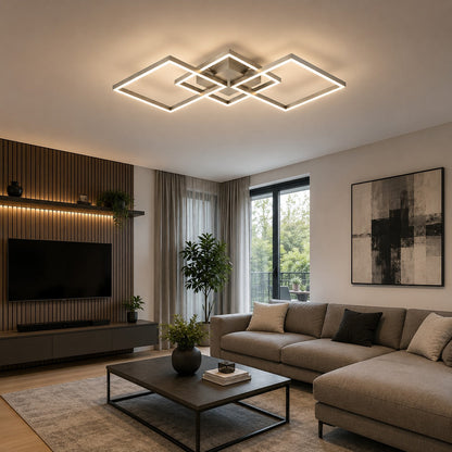 DesignLive MONTREAL LED Ceiling Light 54 cm – Brushed Nickel | 37.8W Integrated LED | 3100 lm | 3000K Warm White