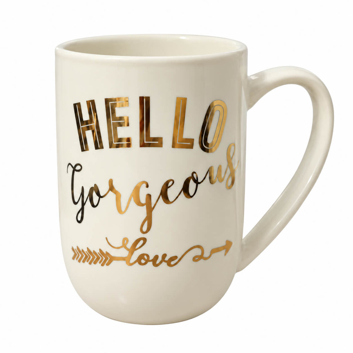 Elegant Ivory & Gold Ceramic Mug -500 ML