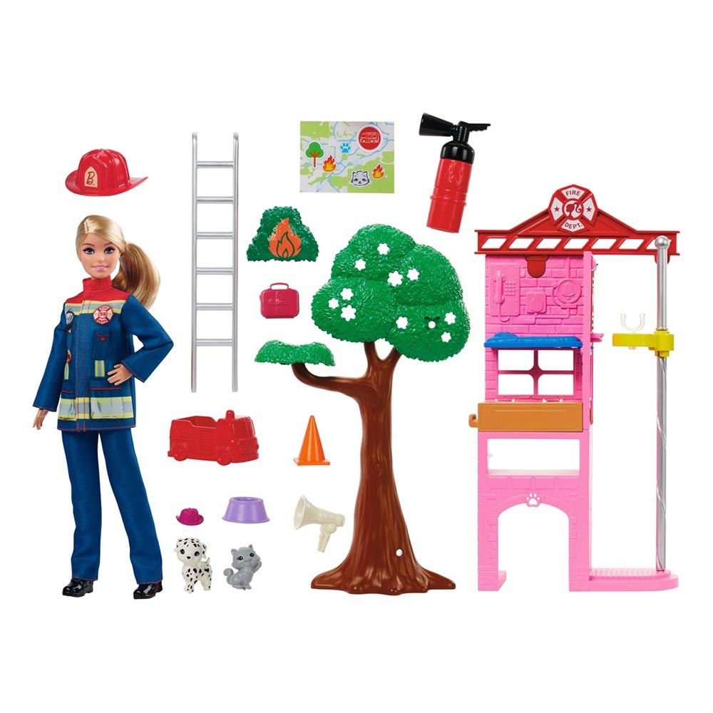Mattel Barbie Firefighter Doll and Playset