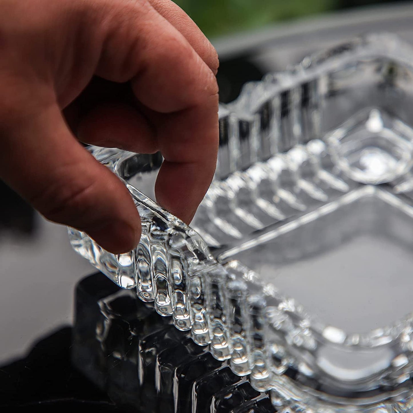 DELI Clear Glass Ashtray Diameter 10.5-cm