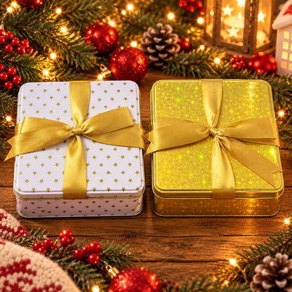 Cucina & Tavola Christmas Gift Tin with Gold Ribbon