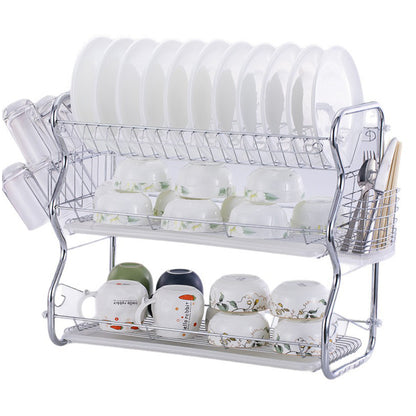 Binca 3-Tier Dish Drainer Rack – Silver – 55cm