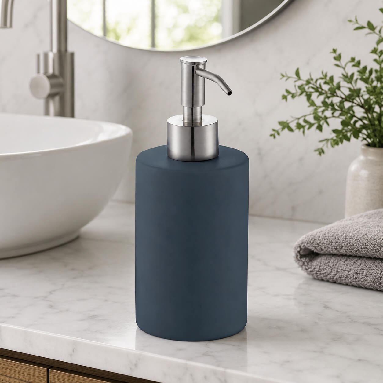 Diaqua Tube Ceramic Soap Dispenser – Dark Gray 300ml