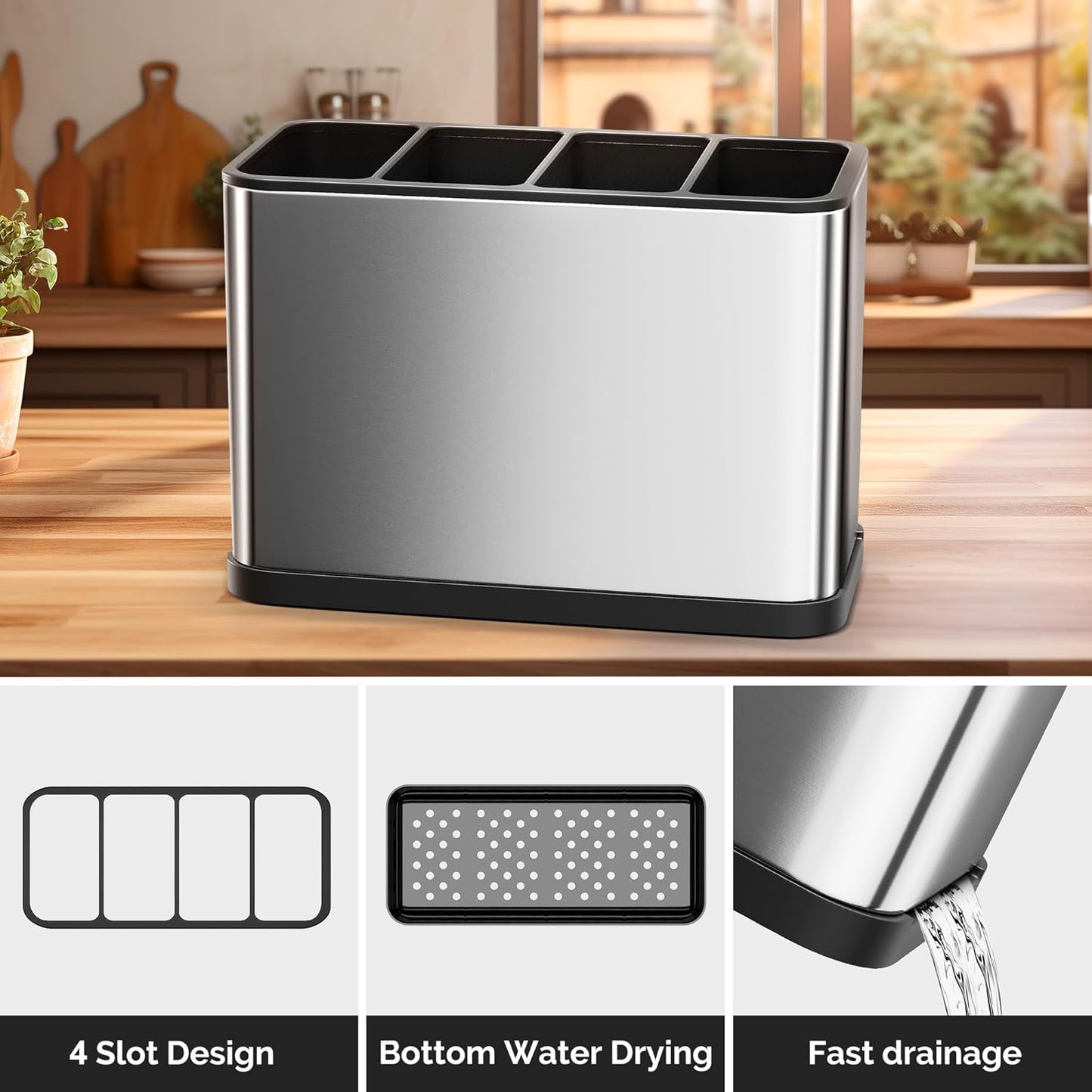 Stainless Steel Kitchen Utensils Holder