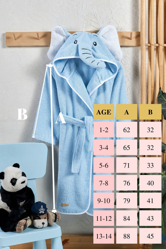 Elephant Navy Bathrobe kids