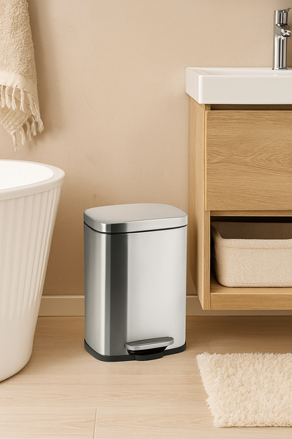 Leno Stainless Steel Cosmetic Pedal Bin , Easy-Close 5 ltr by Wenko – Germany
