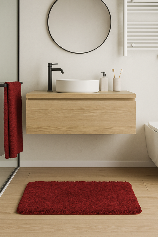 Bath Mat 60 x 90 cm Melange Red by Wenko