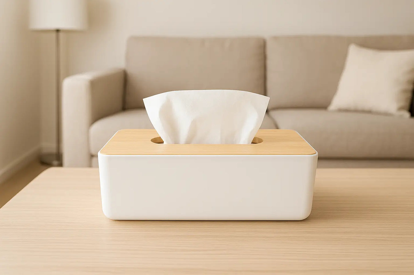 Paper towel box with bamboo lid (24x13x8 cm) By Wenko.de