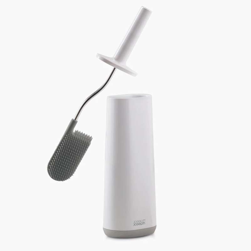 Flex Toilet Brush with Slim Holder Flexible Anti-Drip, Gray By Joseph Joseph