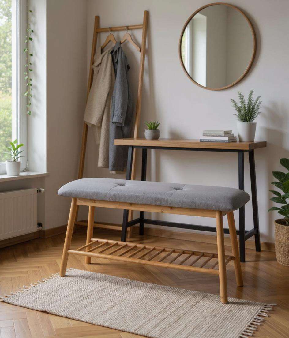 Nori Shoe Bench with Seat Cushion by Wenko