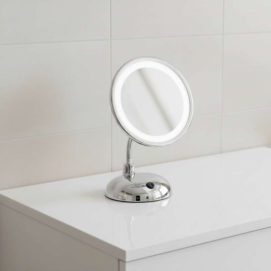 LED cosmetic standing mirror Brolo – Ø 15 By Wenko.de