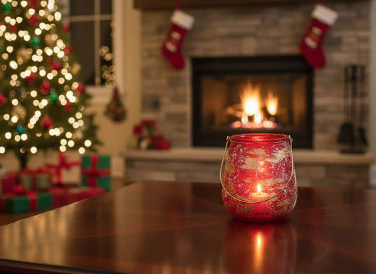 Christmas Glenna Hurricane Light Red / Vase