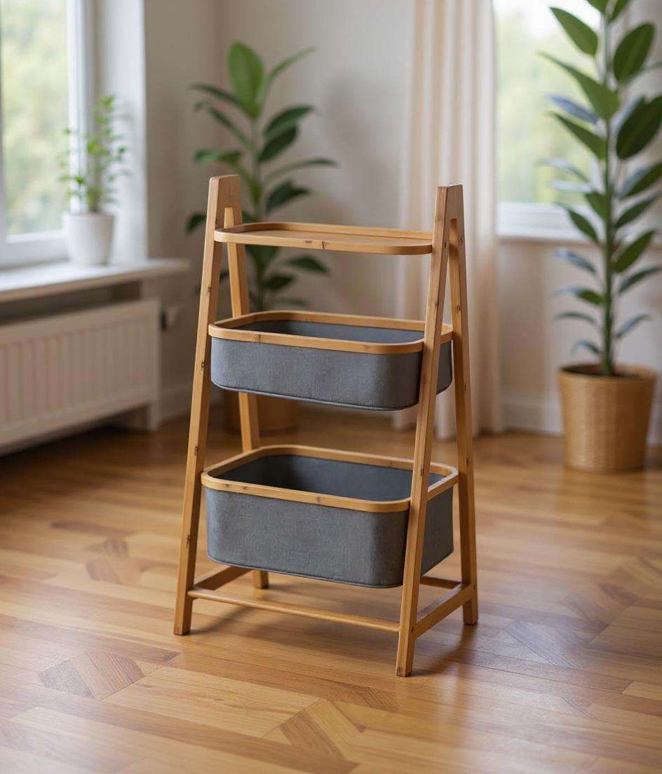 Nori Shelf with 2 Bamboo Frame by Wenko
