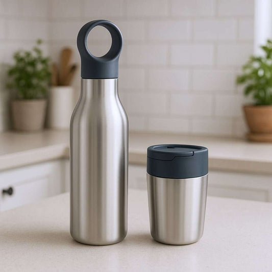 Mug & Bottle Set Steel By Joseph Joseph