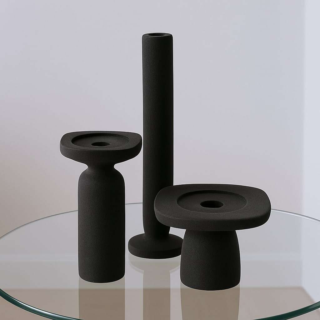 Candle Holder Squand Small - Black- by By-Boo