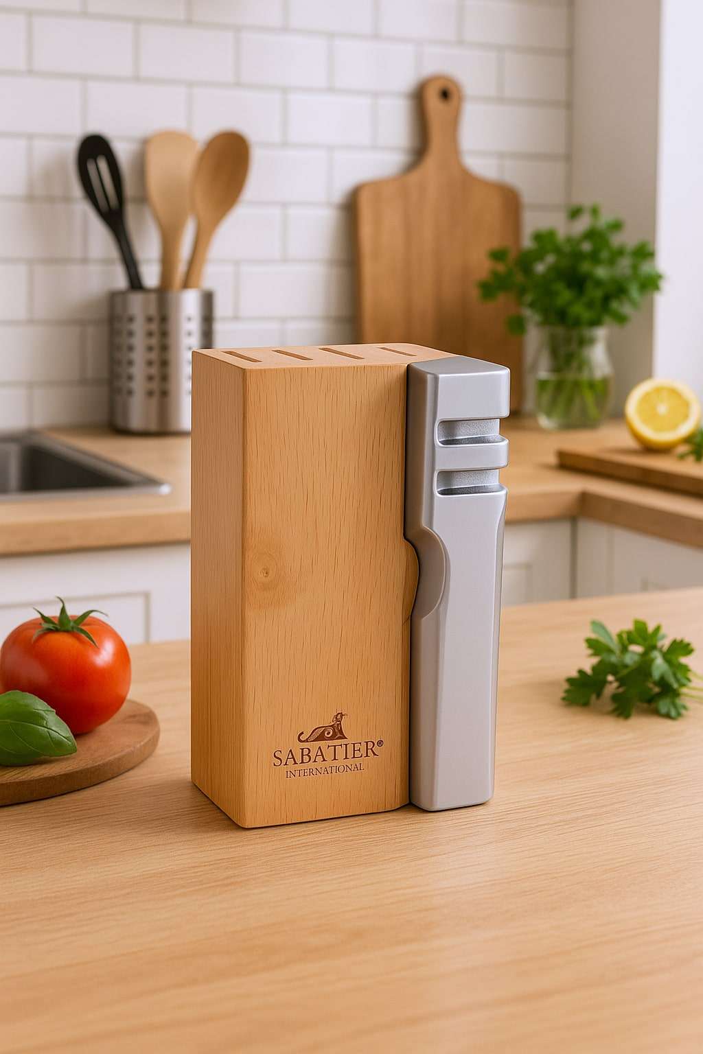 Integrated Knife Block and Sharpener&nbsp;by Sabatier