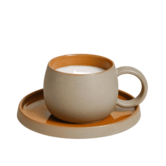 Gary Clay Milk Pottery Latte Coffee Ceramic Cup And Saucer 250ML