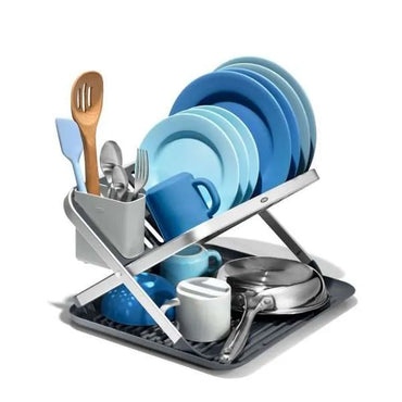Aluminum Fold Flat Dish Rack by OXO