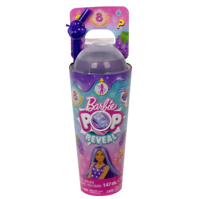 Barbie Pop Reveal Fruit Series - Grape Fizz Scented Doll & Surprises