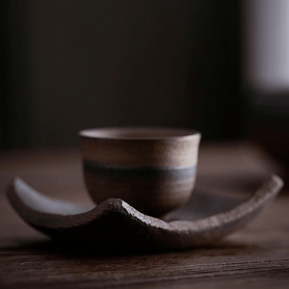 Handmade Retro Stoneware Cup And Saucer 50ML
