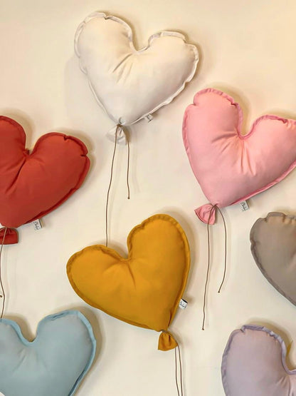 Mustard Heart-Shaped Balloon Pillow