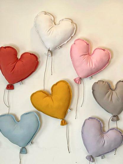 Mocha Heart-Shaped Balloon Pillow
