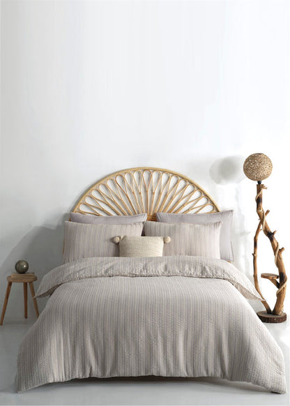 Hygge Vintage Duvet Cover Set - Opal Grey DOUBLE SIZE