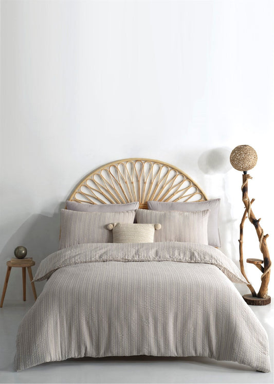 Hygge Vintage Duvet Cover Set - Opal Grey DOUBLE SIZE