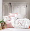 3D Embroidered Satin Cotton Double Duvet Cover Set Luna Powder