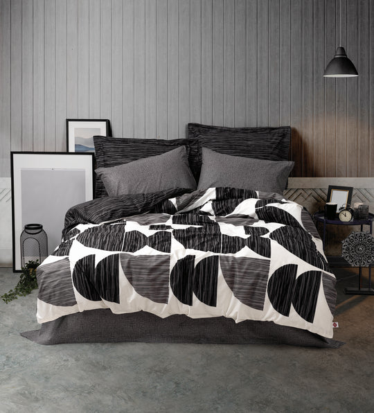 Double Duvet Cover Set Modern Anthracite