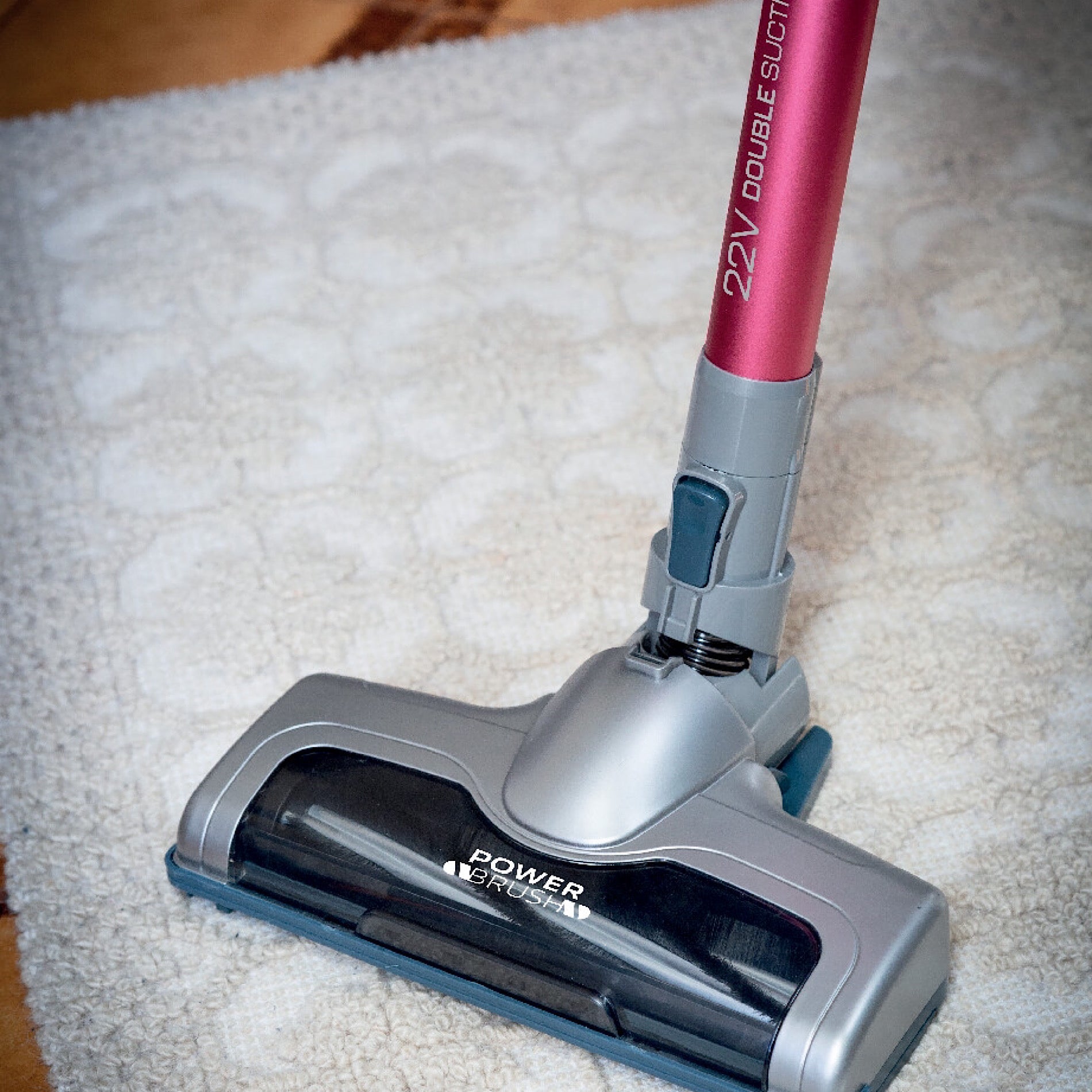 Cordless Electric Broom With Pink Digital Motor 2 In 1 22.2 V