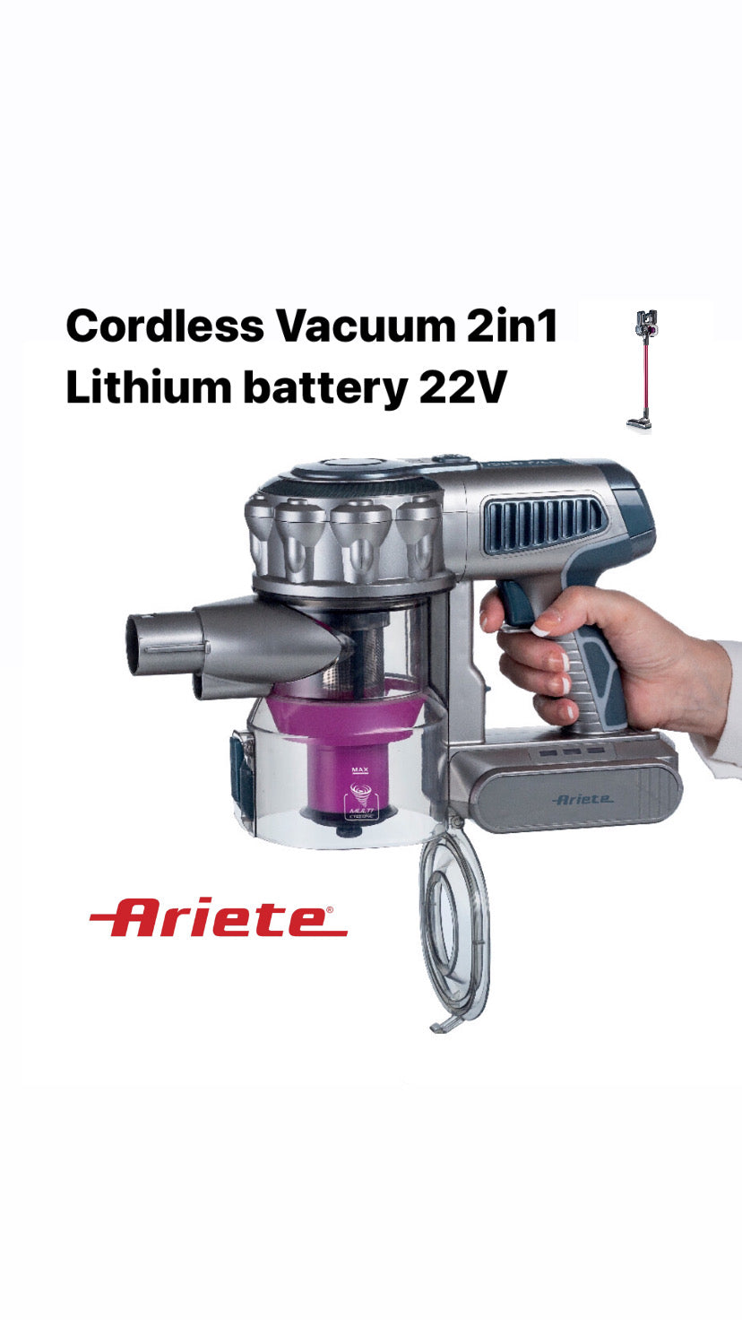Cordless Electric Broom With Pink Digital Motor 2 In 1 22.2 V