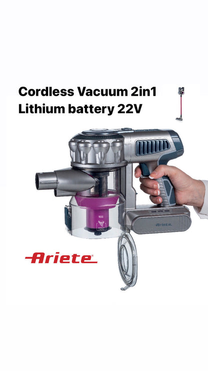 Cordless Electric Broom With Pink Digital Motor 2 In 1 22.2 V