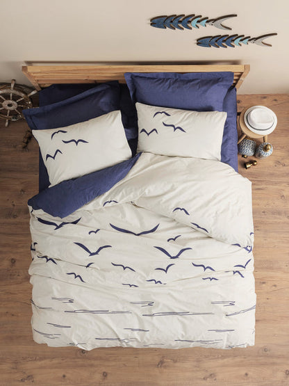 Double Duvet Cover Set Larum Navy Blue