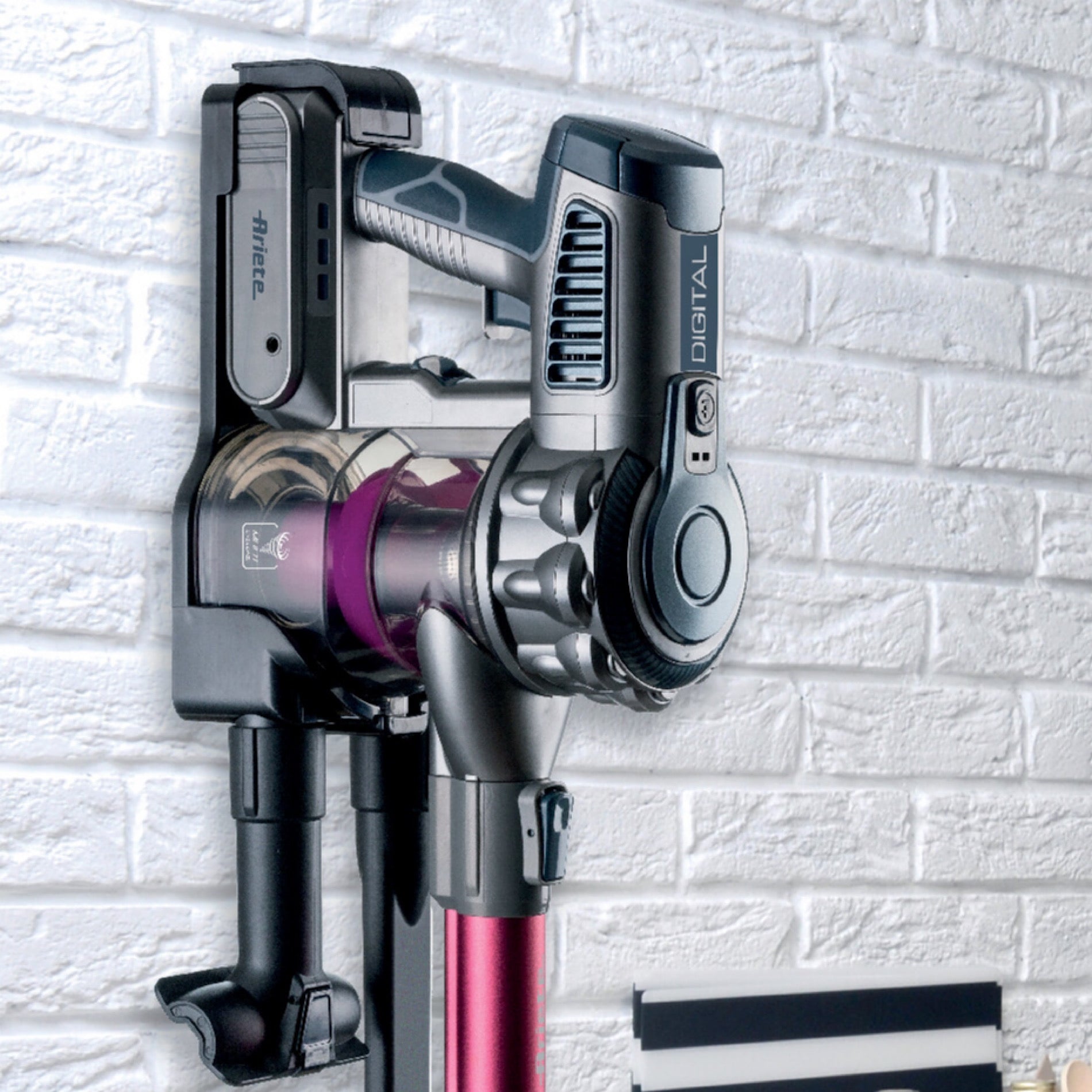 Cordless Electric Broom With Pink Digital Motor 2 In 1 22.2 V