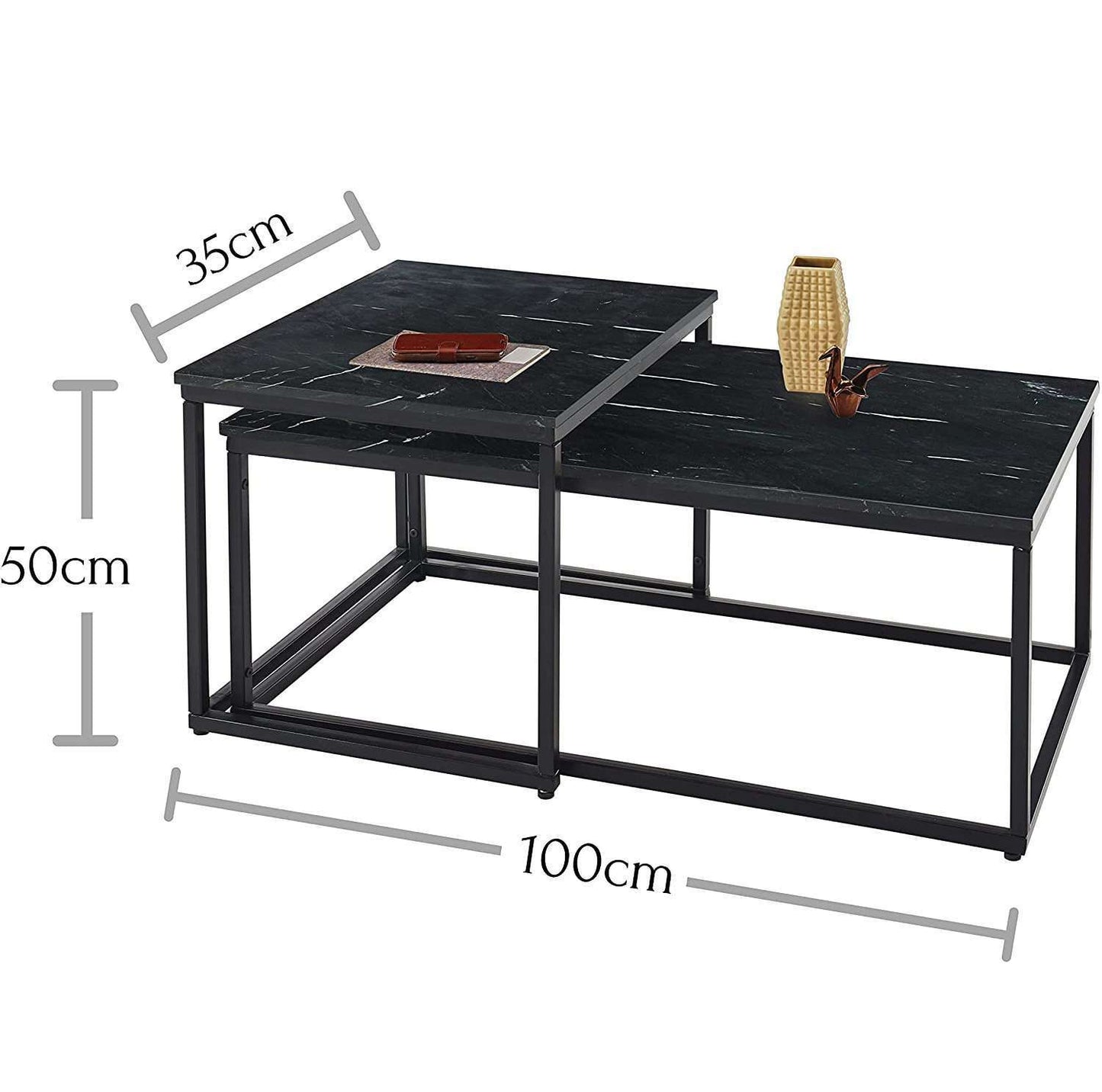 KENO Side Table Set of 2 Marble by Stella Trading - Germany