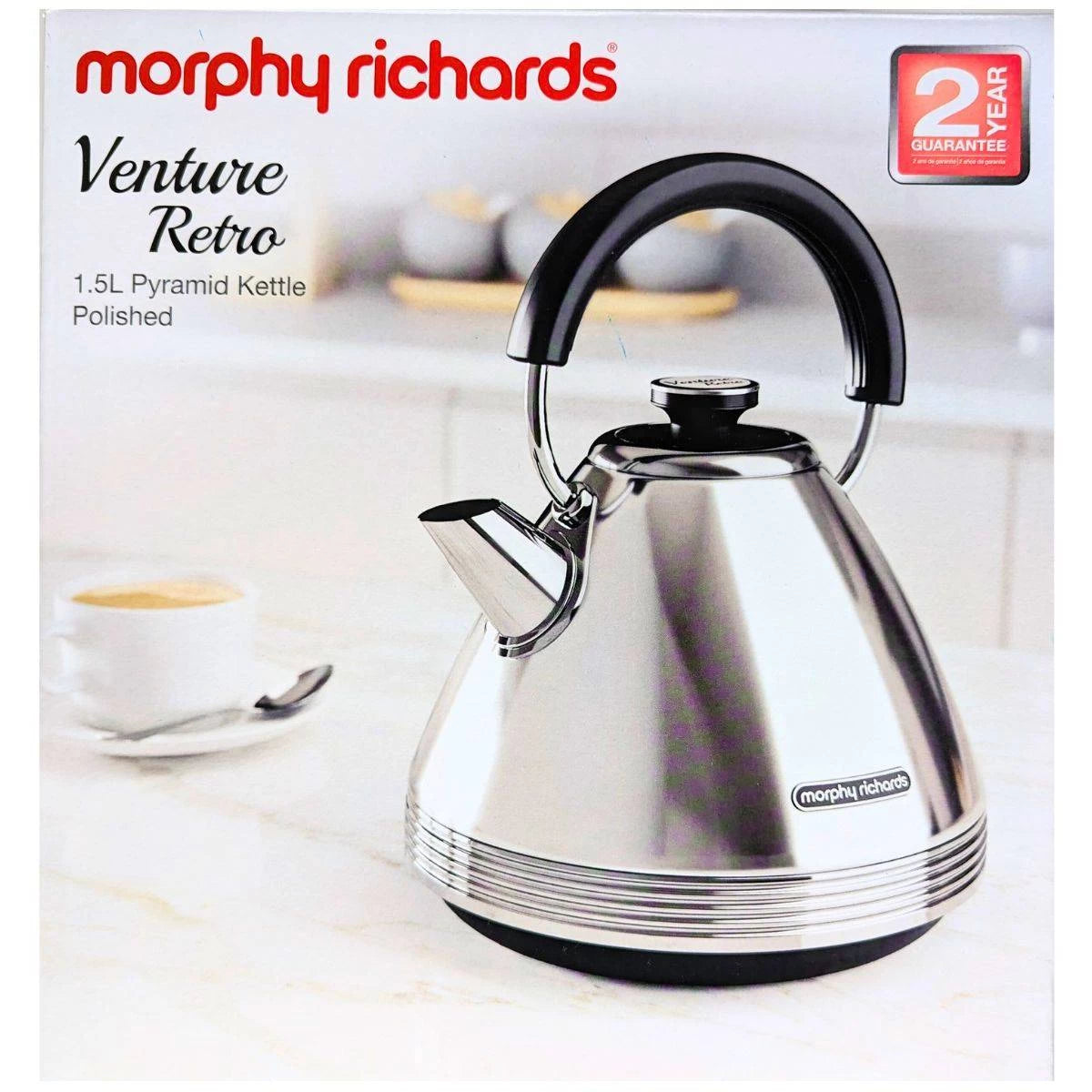 Venture Pyramid Kettle – Polished -1.5L by Morphy Richards