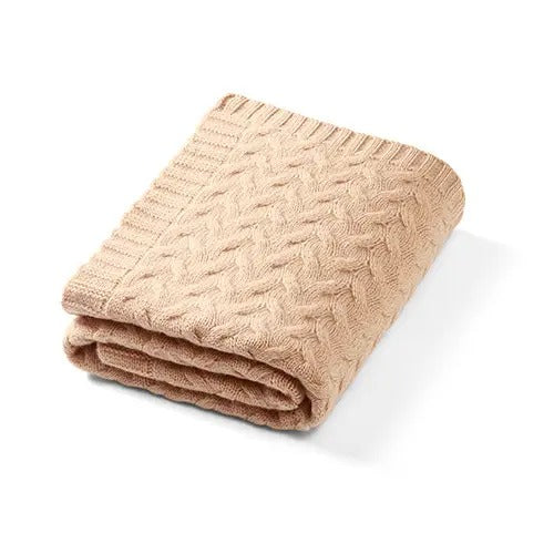 Merino wool blanket dark beige