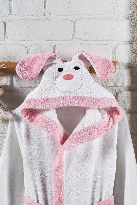 White Dog Bathrobe kids