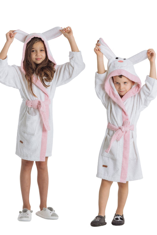 White Dog Bathrobe kids