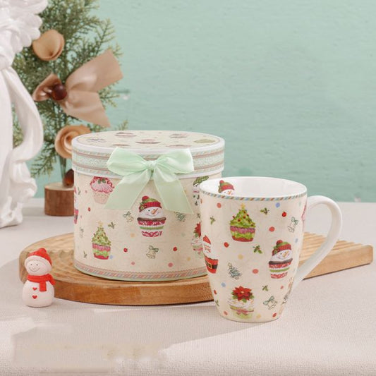 Vintage Ceramic Christmas Mug Santa Claus Design -320ml