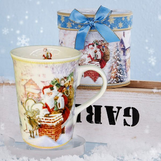 Vintage Ceramic Christmas Mug Santa Claus Design – 300ml