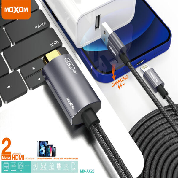 Moxom Lightning to HDMI USB Adapter 2 m MX-AX28