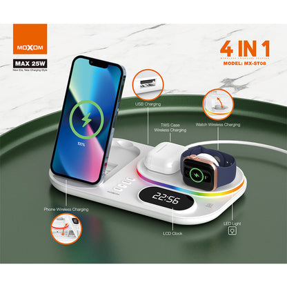 4 in 1 Wireless Charging Station Moxom MX-ST08