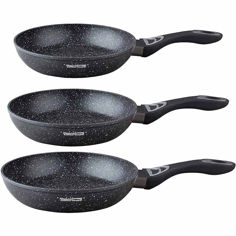 Royal Gourmet FASE05 SET 3PCS FRY PANS 20CM 1.1L – 24CM 1.8L – 28CM 2.7L BLACK